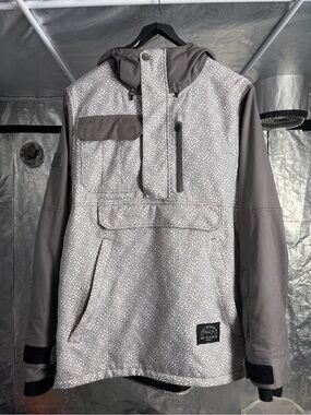 Men’s Grey Saga Anorak Patterned Jacket
